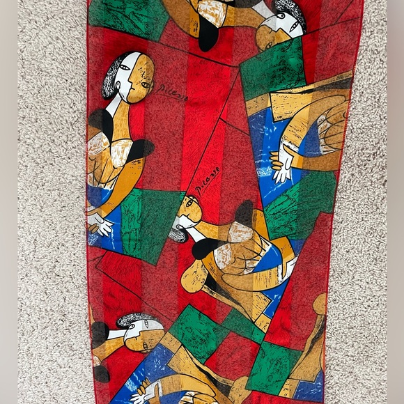 Picasso Colorful Vintage Polyester Scarf - Picture 2 of 3